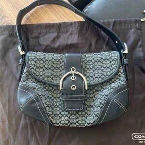 Coach Soho Y2K Vintage Black and Grey Signature Canvas